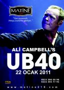 ALI CAMPBELL?S  UB40 STANBUL KONSER 22 OCAK?TA MATNE 216?DA 